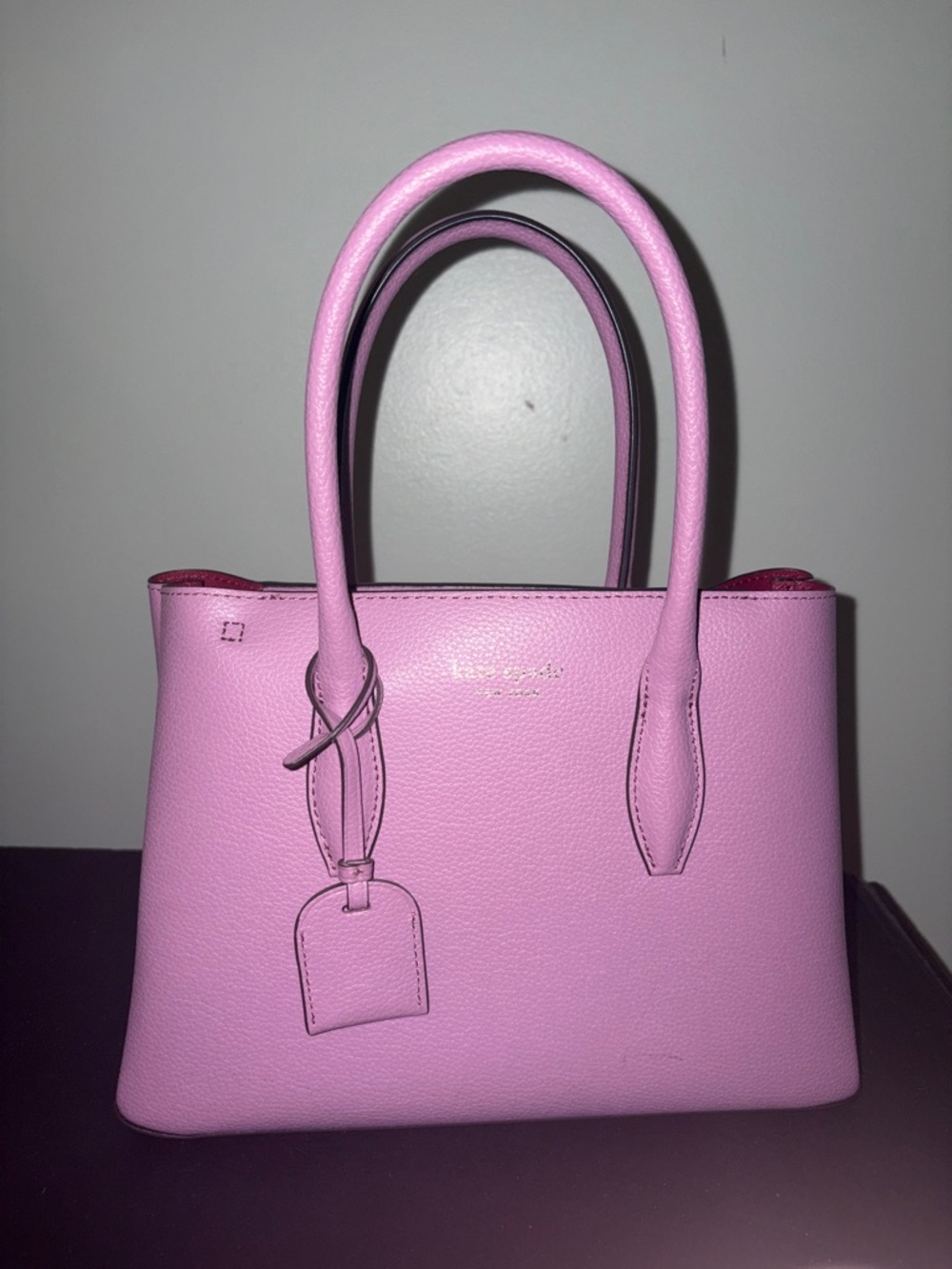 kate spade pink pebble leather satchel